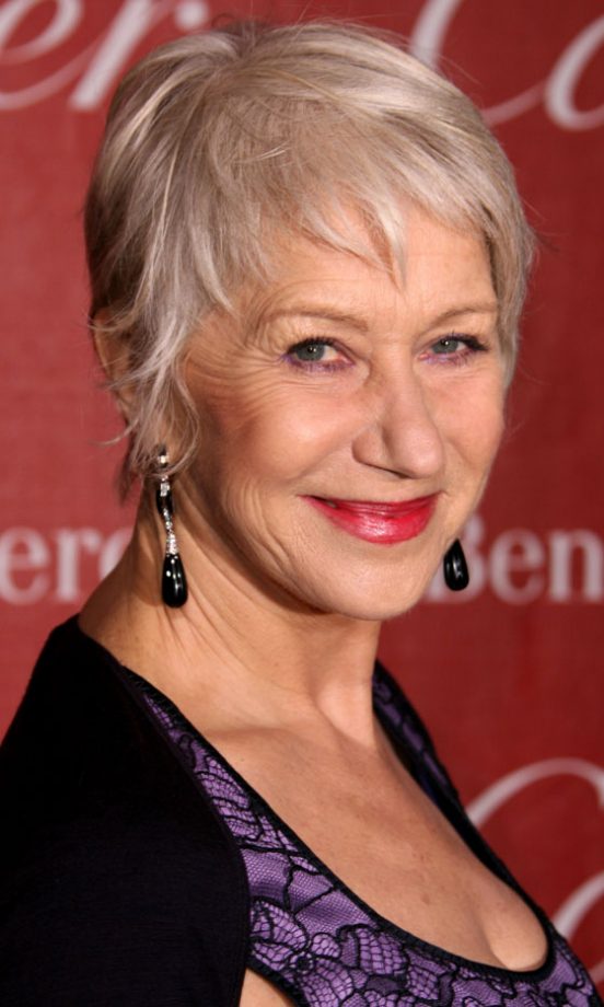 Helen Mirren With A Pixie Crop Hairstyle At The 2011 Palm Springs Film Awards
