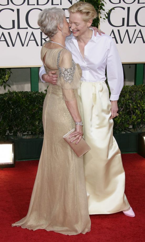 Helen Mirren And Tilda Swinton At The Golden Globe Awards, 2011