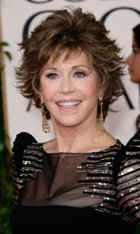 Jane Fonda With A Classic Flicked Hairstyle At The Golden Globe Awards, 2011