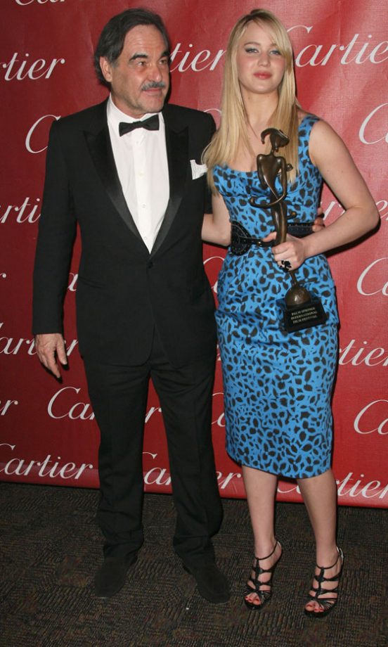 Oliver Stone And Jennifer Lawrence At The 2011 Palm Springs Film Awards