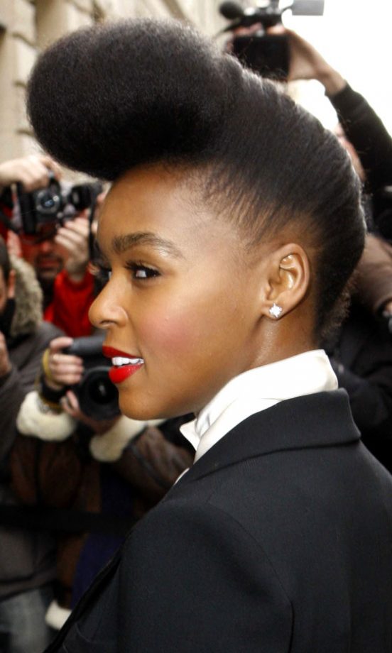 Janelle Monae With A Quiff Hairstyle At The Chanel Haute Couture SS11 Show In Paris, 2011
