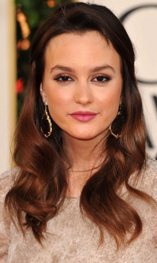 Leighton Meester With A Loosely Waved Hairstyle At The Golden Globe Awards, 2011