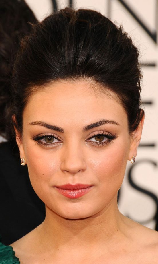 Mila Kunis With A Ultra-Feminine Updo Hairstyle At The Golden Globe Awards, 2011