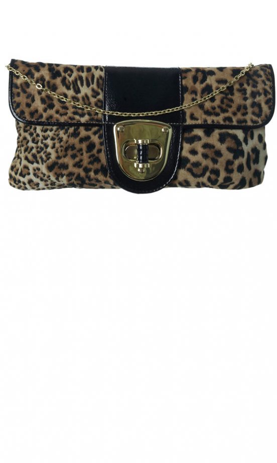 Miss Selfridge Leopard Twist Lock Clutch, £18