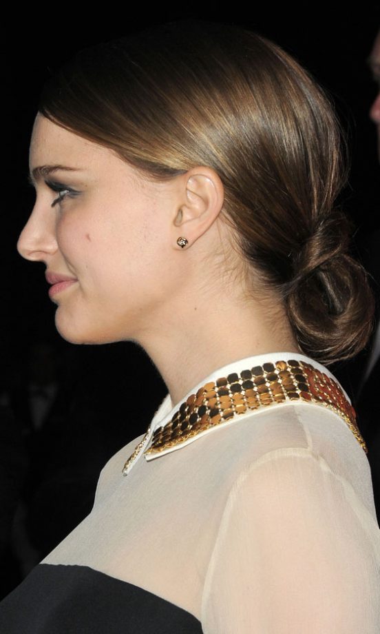 Natalie Portman With A Super-Low Bun Hairstyle At The 2011 Palm Springs Film Awards