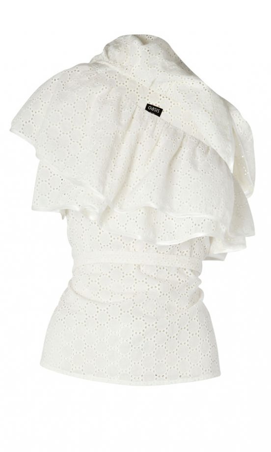 We Love The Ruffle Detail On This One Shoulder White Top From Oasis