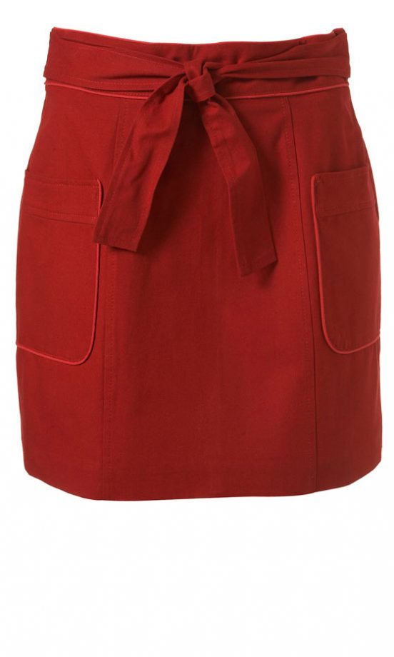 Topshop Red Bow Waist Mini Skirt, £32
