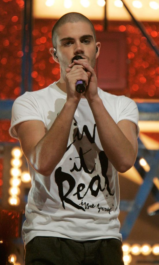 Max George From The Wanted On Stage Wearing Izzue At The Brit Awards 2011 Nominations Party