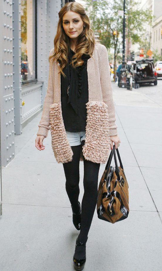 Olivia Palermo Wears A Pink Ruffled Cardigan, 2009