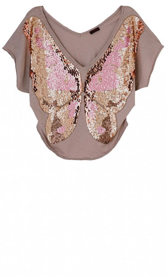 Miss Selfridge Stone Sequin Butterfly Tee, £35