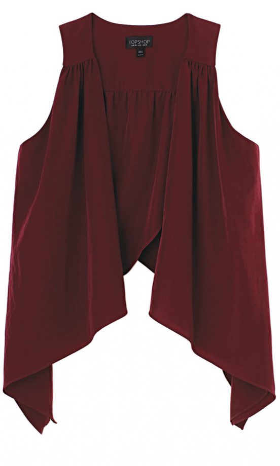Topshop Maroon Waistcoat, £35