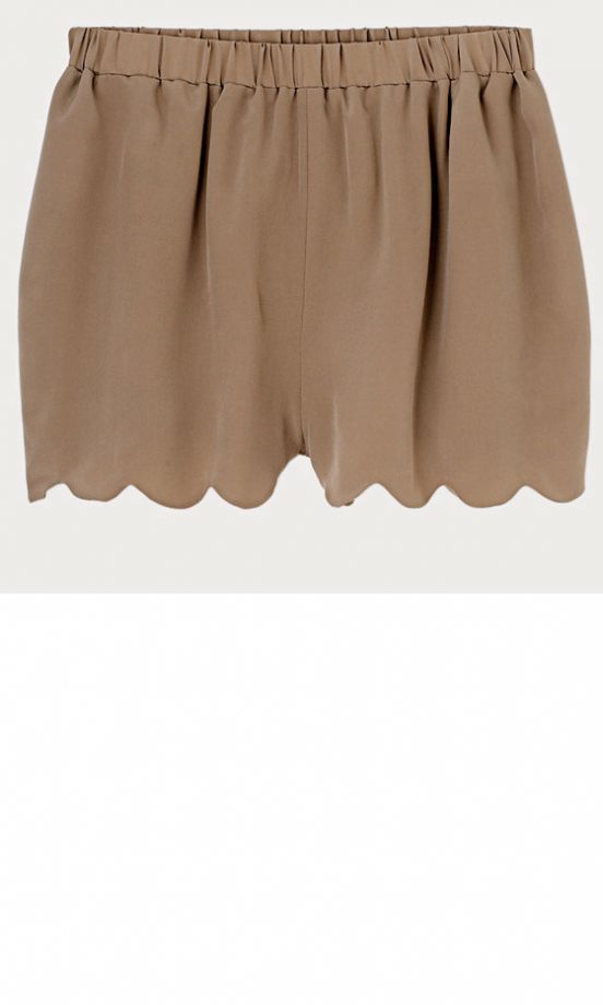 Topshop Taupe Scalloped Shorts, £34 - In Stores Only