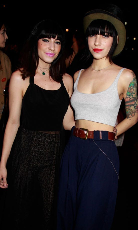 Jessica Origliasso And Lisa Origliasso From The Veronicas At The Anna Sui Autumn/Winter 2011 Fashion Show
