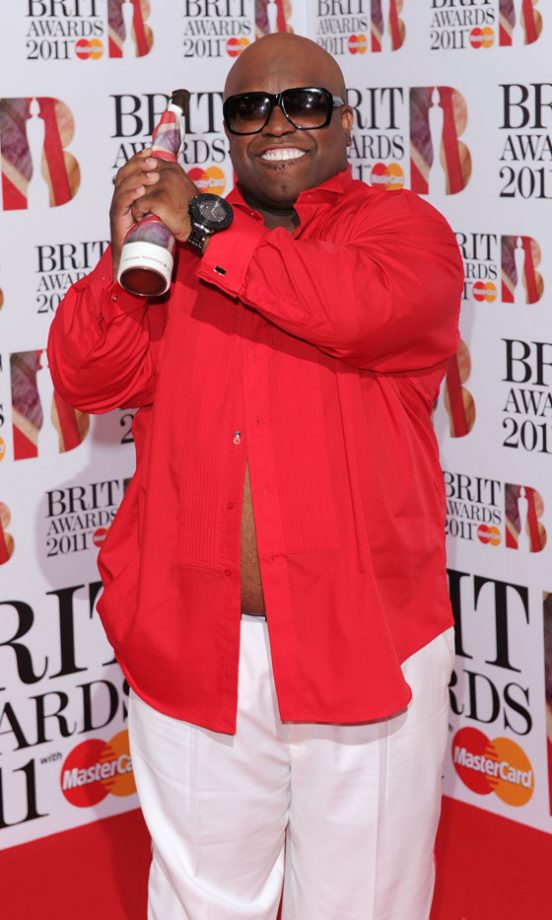 Cee-Lo Green With His Award For The Best International Male Solo Artist At The Brit Awards 2011