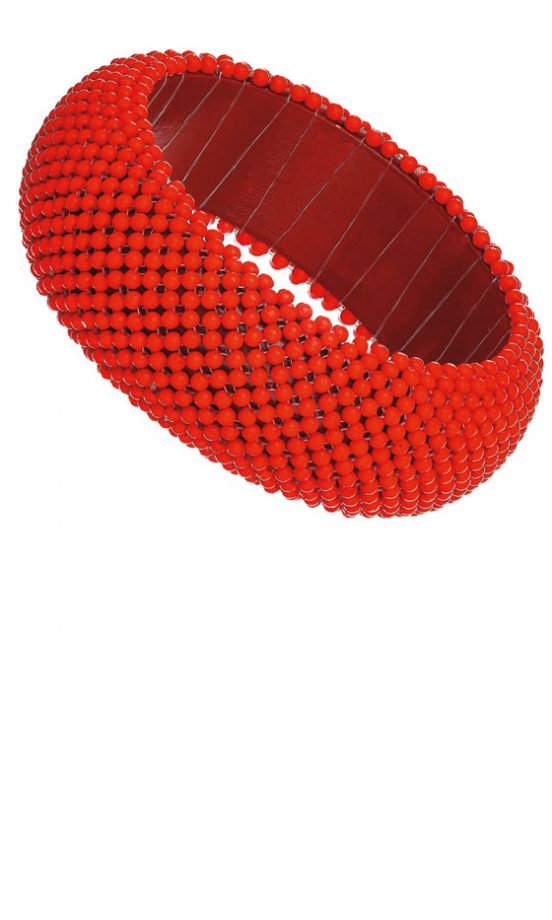 Evans Orange Seed Bead Bangle, £10