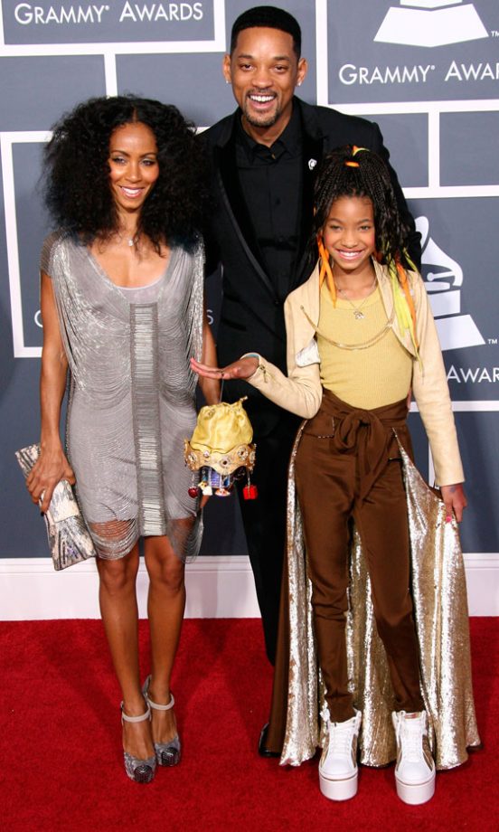Jada Pinkett Smith, Will Smith And Willow Smith At The Grammy Awards 2011