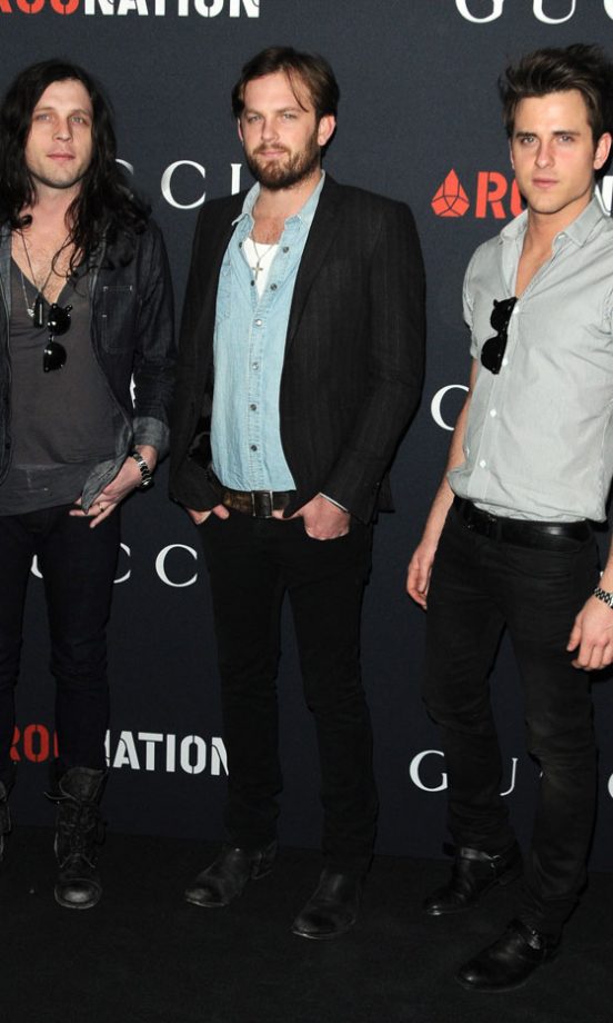 Nathan Followill, Caleb Followill And Jared Followill From Kings Of Leon At The Gucci And RocNation Pre-Grammys Party, 2011