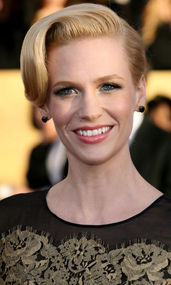 January Jones Wowed With A Retro Side-Swept Hairstyle At The Screen Actors Guild Awards 2011