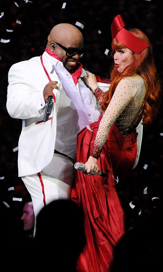 Cee-Lo Green And Paloma Faith Perform Together On Stage At The Brit Awards 2011