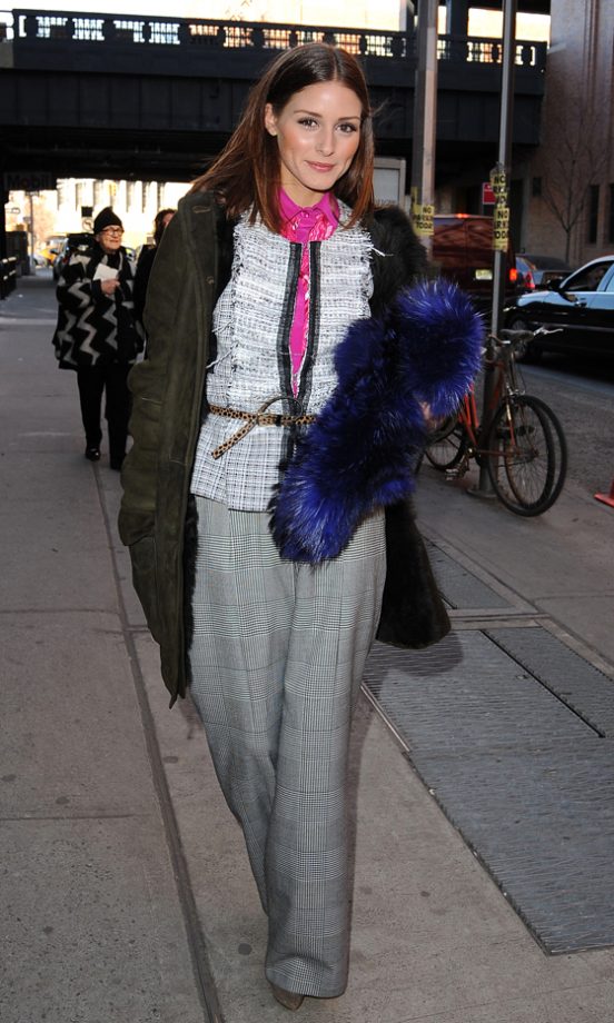Olivia Palermo Throws An Oversized Parka Over Her Sophisticated Suit, 2011