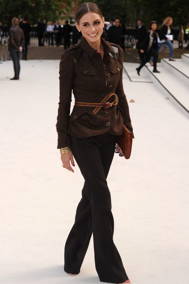 Olivia Palermo In A Burberry Tweed Jacket During London Fashion Week, 2012