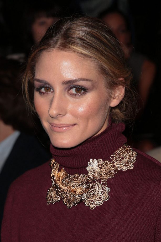 Olivia Palermo Accessorises With A Gold Statement Necklace During Paris Fashion Week, 2014