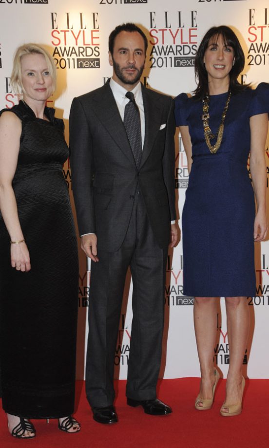 Lorraine Candy With Tom Ford And Samantha Cameron At The Elle Style Awards 2011