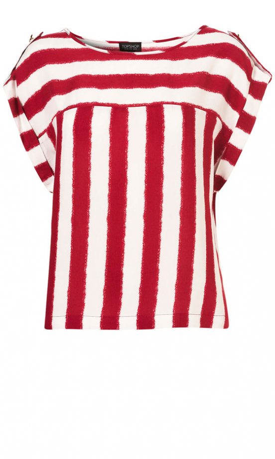 Topshop Raspberry Cut About Stripe Tee, £34