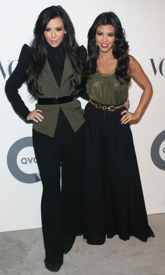 Kim Kardashian And Kourtney Kardashian At The QVC Vogue Party At New York Fashion Week 2011