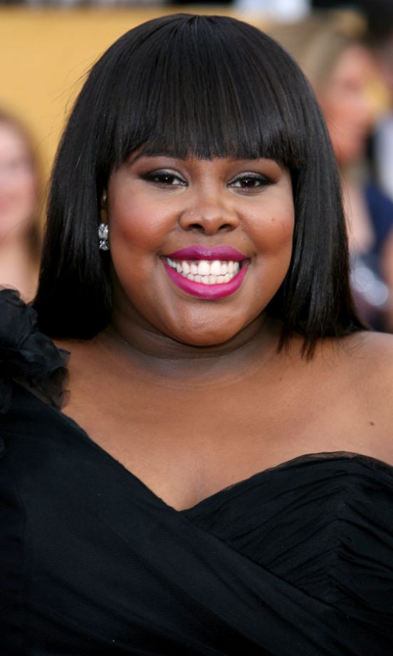 Glee's Amber Riley Showed Off A Glossy Fringed Hairstyle At The Screen Actors Guild Awards 2011