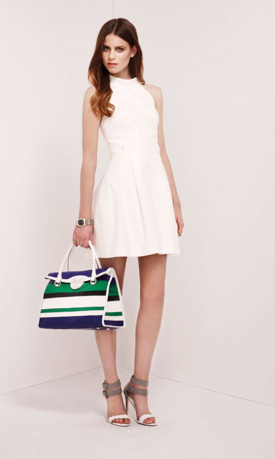 Add Some Colour To A Simple White Dress With A Colourful Karen Millen Bag This Season
