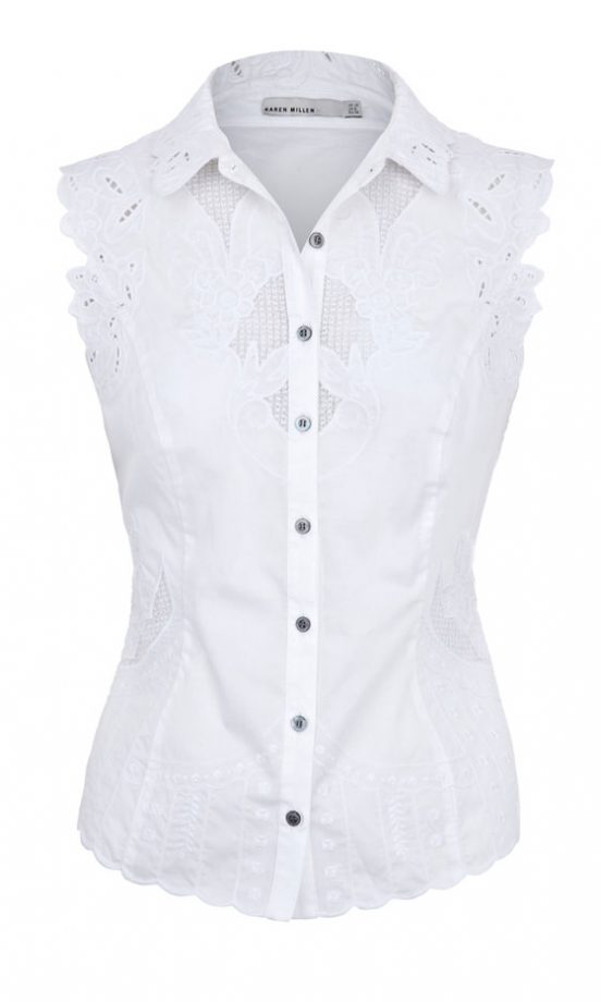 Karen Millen Lace Detail Blouse (In Stores Only)