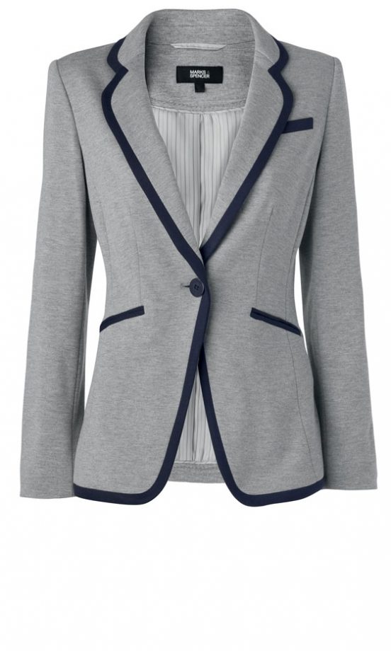A Contrast Trim Blazer Is A Preppy Alternative By Marks & Spencer