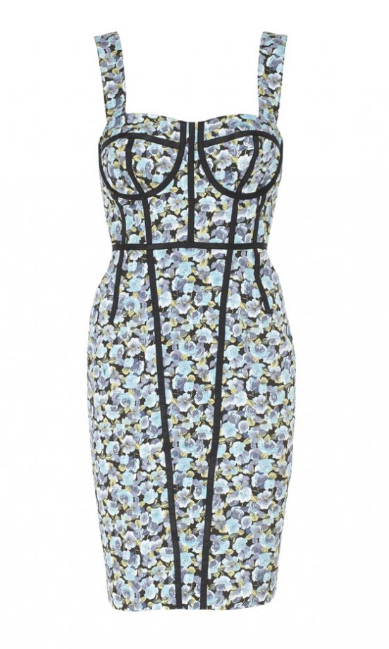 Contrast Piping Creates Curves On This Marks & Spencer Pansy Print Dress