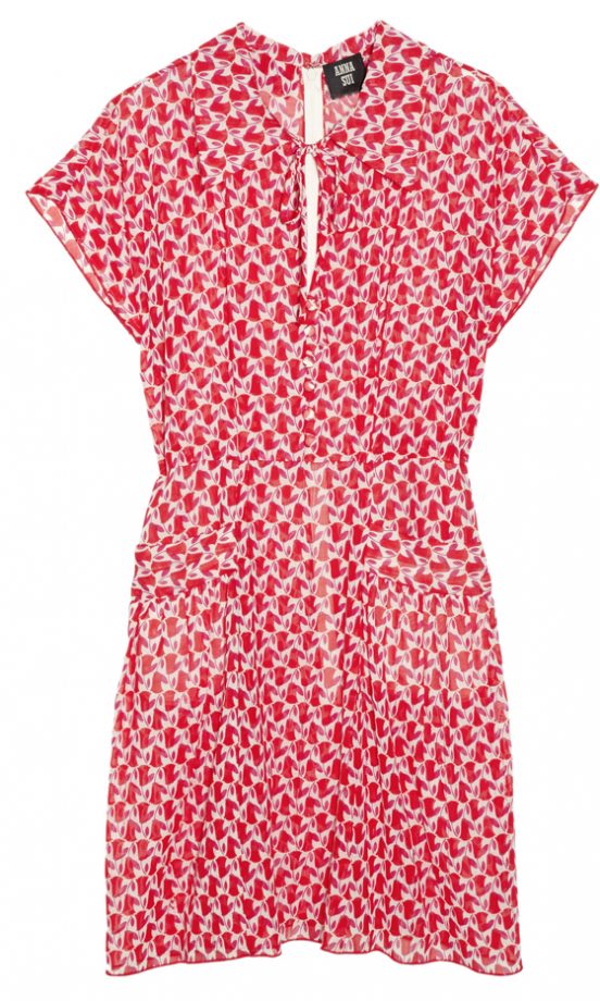 Anna Sui Red And White Print Keyhole Dress, £159