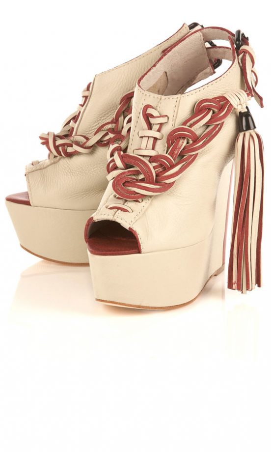 Topshop Unique Woven Peep Toe Wedge, £130