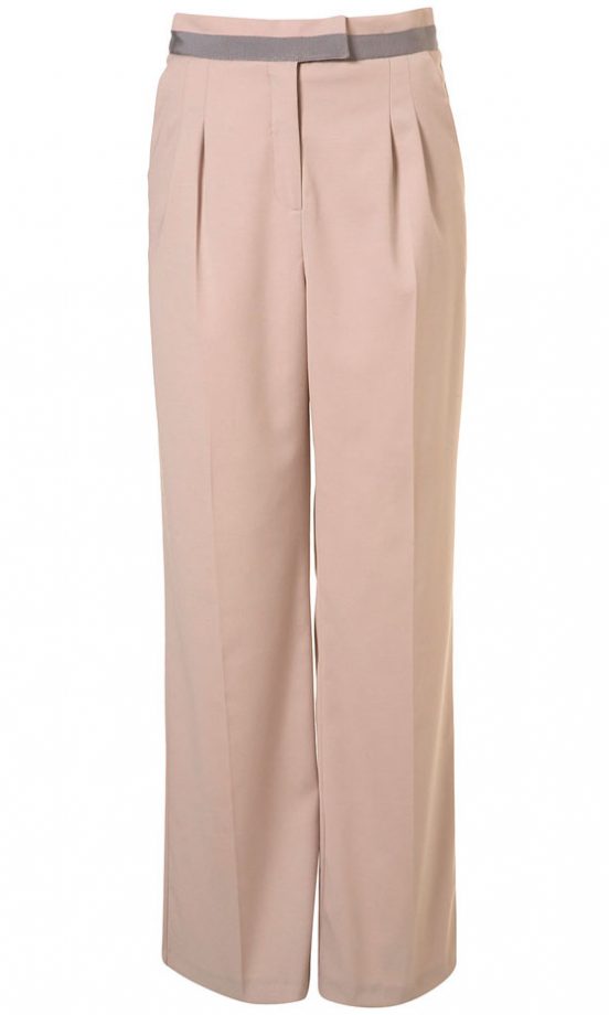 Topshop Grosgrain Waist Wide Leg Trouser, £42