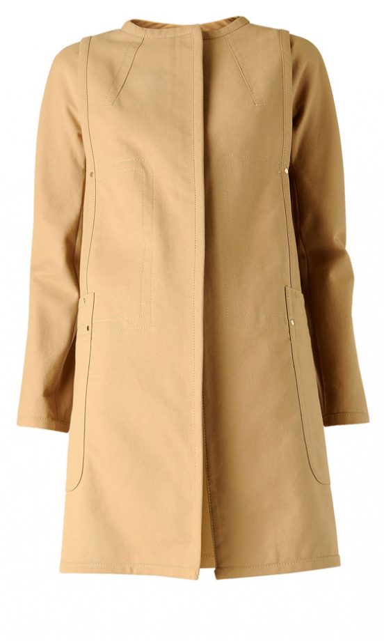 Mango Collarless Camel Coat (In Stores Only)