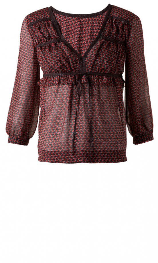 Mango Printed Peasant Blouse (In Store Only)