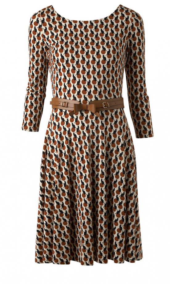 Mango Brown Printed Dress (In Stores Only)