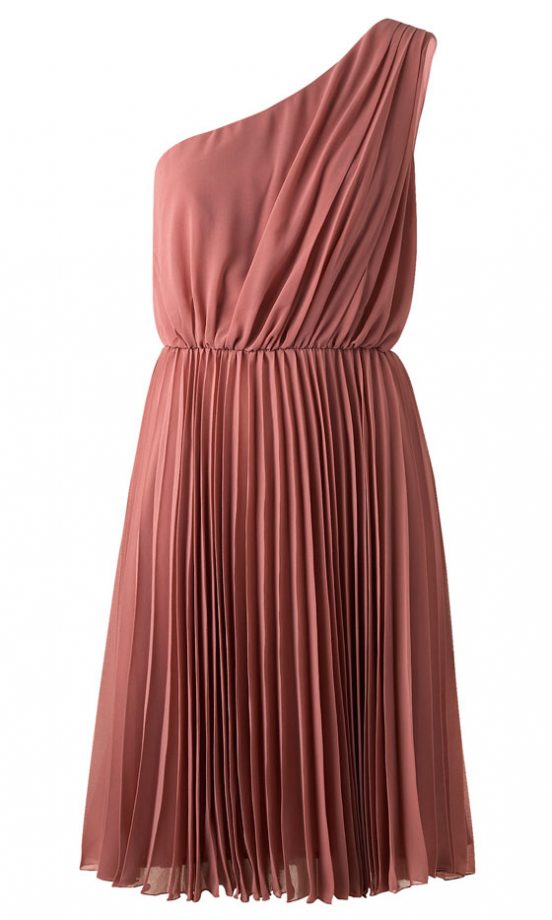 Mango Pleated One Shoulder Dress (In Stores Only)
