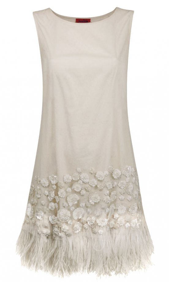 Monsoon Orchid White Feather Dress, £150