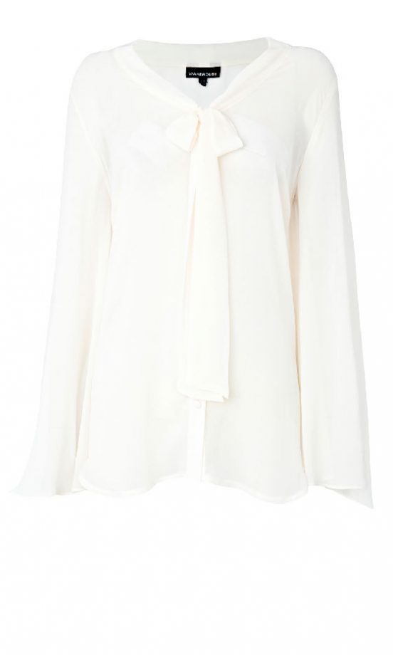 Warehouse Pussy Bow Cape Blouse, £50
