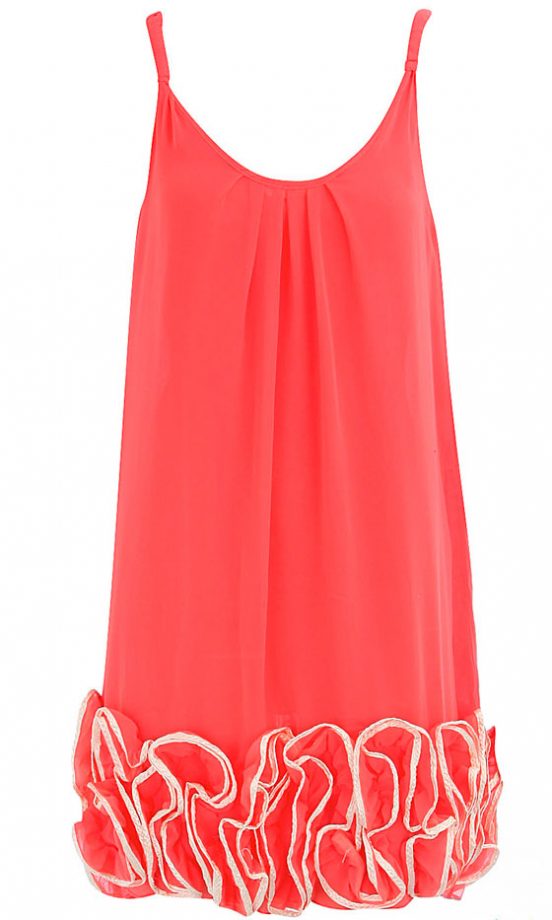 Dorothy Perkins Pink Ruffle Hem Dress, WAS £35 NOW £17