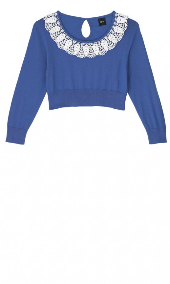 Asos Cropped Lace Collar Jumper - Coming Soon
