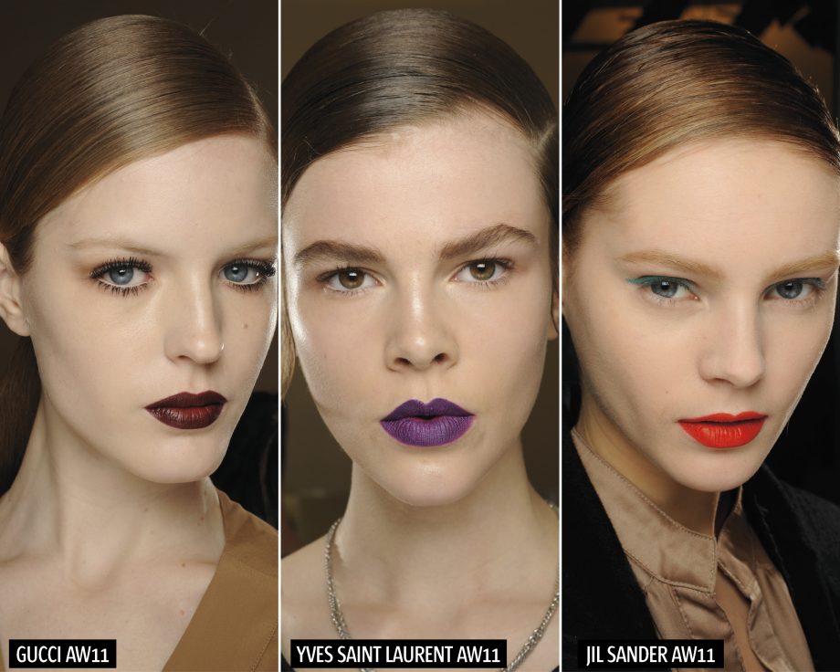 YSL, Gucci and Jil Sander all showcased statement lipstick on their models at their AW11 catwalks