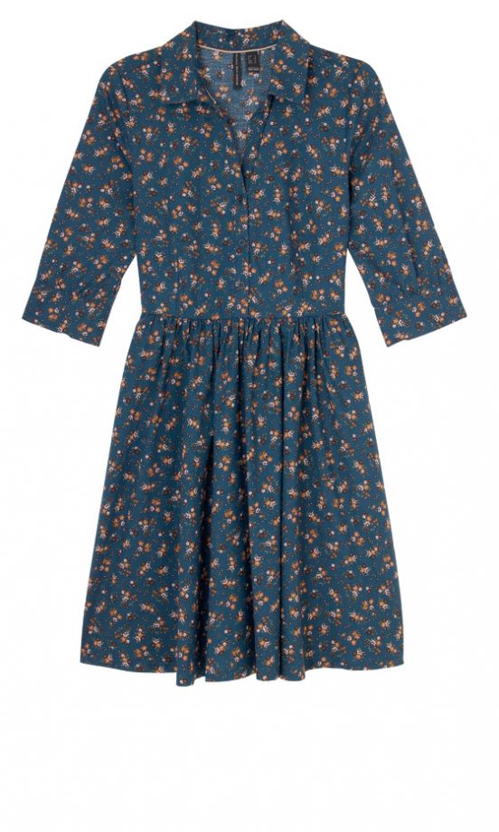 Navy Floral Shirt Dress By Mango - In Store Only