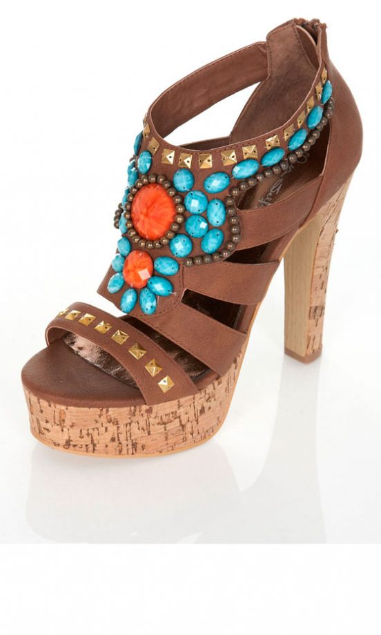 Miss Selfridge Beaded Cork Platform, £65