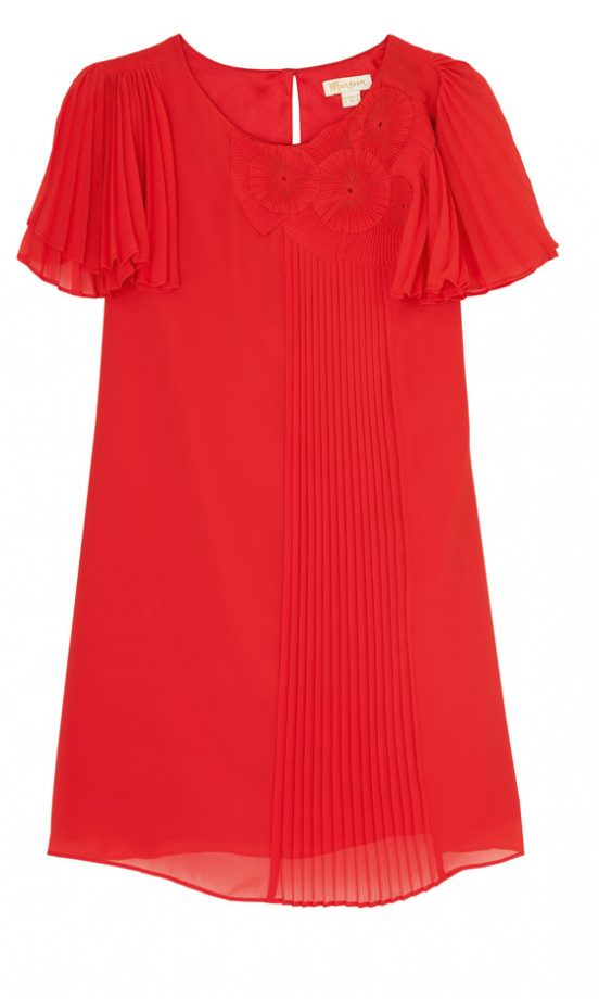 Mango Incorporates Pleats And Florals Into This Sweet Red Dress, £85 - In Store Only