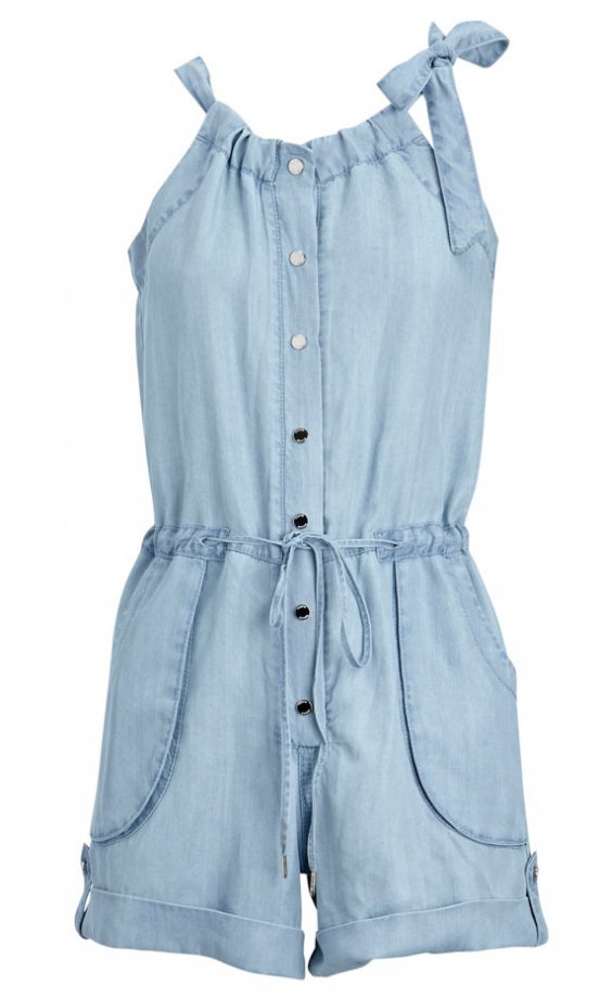 Karen Millen Tie Neck Denim Jumpsuit (In Stores Only)